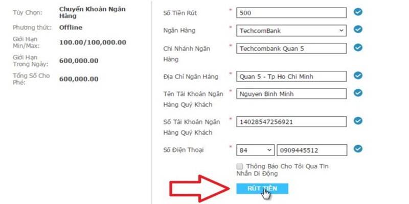 Quá trình rút tiền W88 chi tiết hiện nay